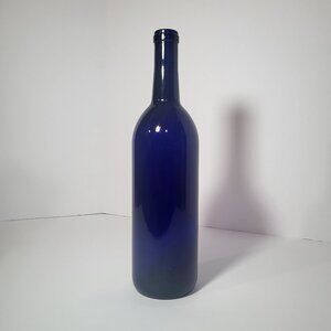 750ml Cobalt Blue Glass Bottle Decorative Vase Rustic Home Decor